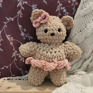 Handmade Crochet Ballerina Bear